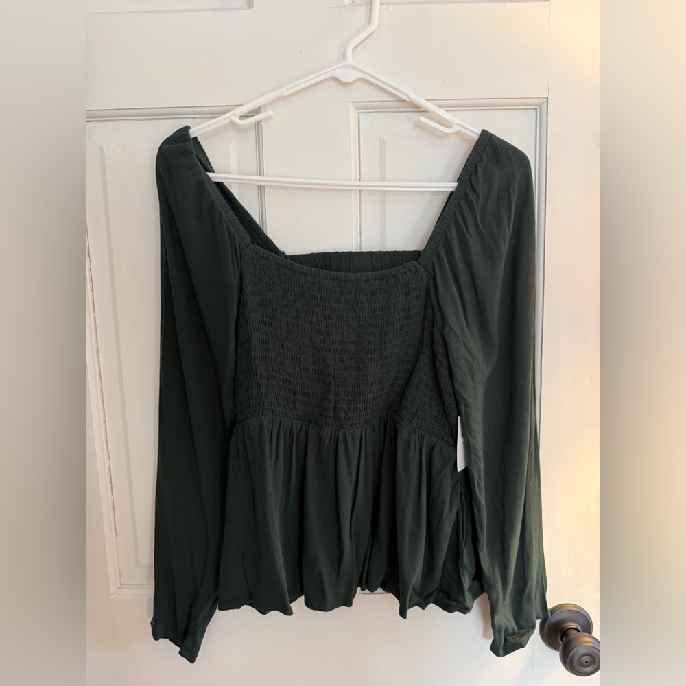 NWT- Old Navy Dark Green Blouse
